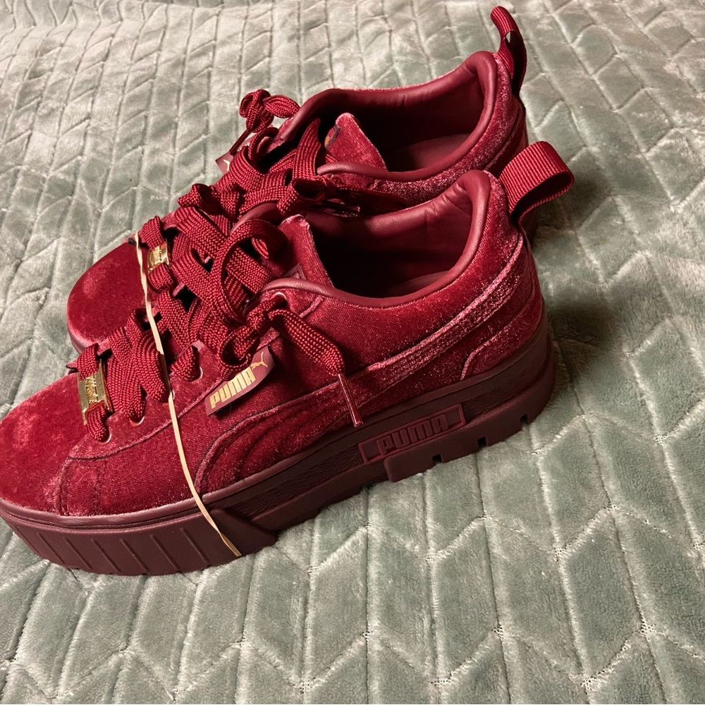 Puma Burgundy Platform Sneakers